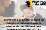 ÉDUCATEUR SPÉCIALISÉ - CONSTITUTION D'UNE RÉSERVE DE RECRUTREMENT POUR L'ANNÉE SCOLAIRE 2021-2022